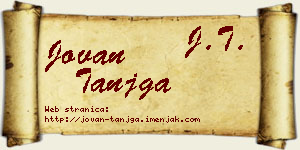 Jovan Tanjga vizit kartica